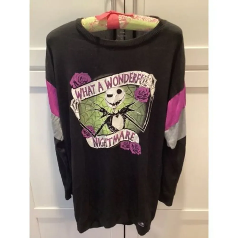 Disney Sz M Nightmare Before Christmas Sleepwear Shirt What A Wonderful Nightmar - Picture 4 of 11